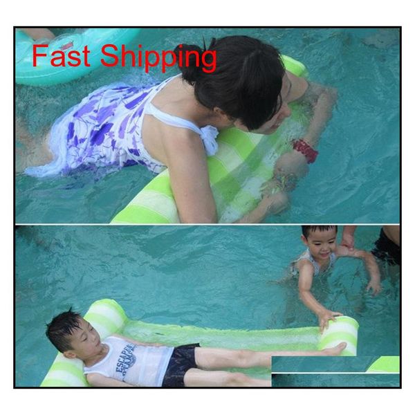 

swimming pool inflatable cushion stripe floating sleeping bed water hammock lounger chair floating bed outdoor beac qylfxh yh_pack