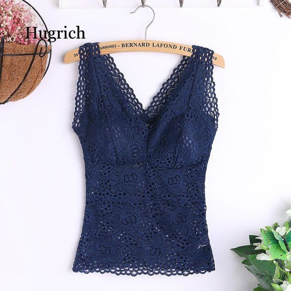 

women vest chest padded tank lace crop padded bra underwear v neck basic blusas casual womens vest, White