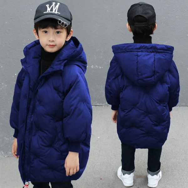 

boy's thickened down 2020 new foreign style children's winter wear warm cotton padded jacket for boys and girls, Blue;gray