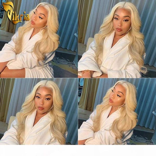 

613 blonde бразильский body wave парик фронта шнурка полный шнурок парики preplucked бразильский remy человеческих волос 8 ~ 20inches с ребе, Black;brown