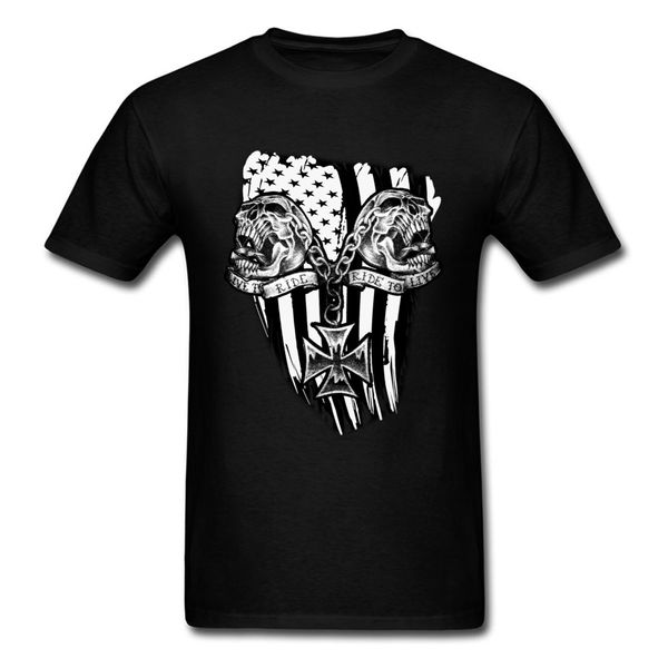

live to be rider men black skulls vintage classic america flag no fade cotton clothes street hoodie designers t shirts sweatshirt