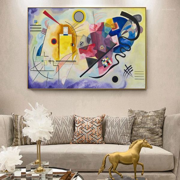 

paintings yellow-red-blue by wassily kandinsky canvas on the wall famous artwork reproductions art print decoration1