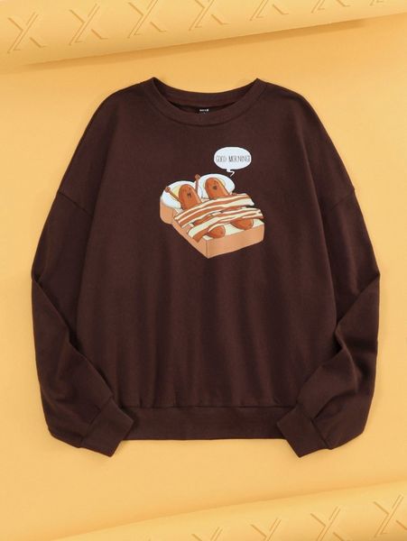 

x danelijahfajardo cartoon graphic drop shoulder sweatshirt h2np#, White;black
