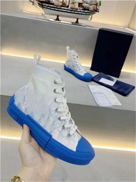 

2020 canvas shoes b23 high sneakers oblique 19ss flowers technical platform shoes fashion outdoor sneakers casual shoes with box us 5-, Black