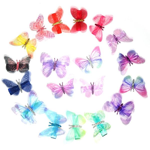 

2pcs pack girls hair clips for women cute colorful butterfly hairpins sweet hair ornament head hairpins kids hair accessories h wmtemz, Slivery;white