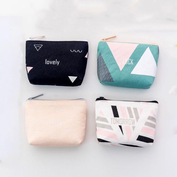 

storage bags fashion simple geometric coin purses women wallet holder key earphone for sanitary napkin pad cases