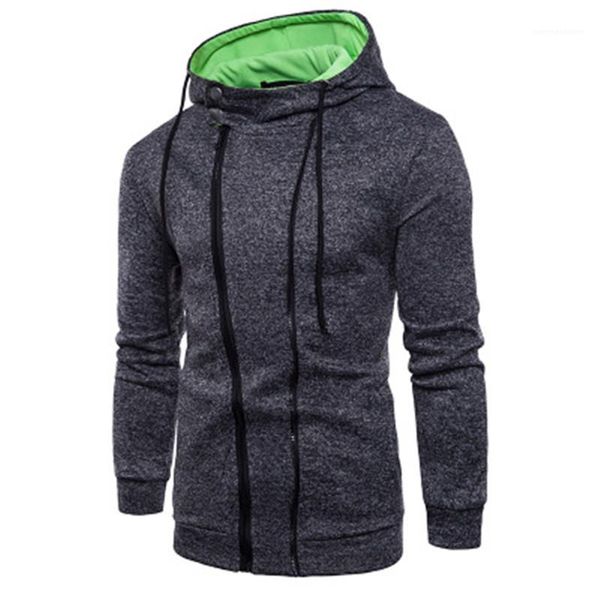 

hoodies fashion loose casual long sleeve hooded sweater designer spring male pullover regular length sweatshirts men zipper solid color, Black