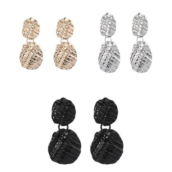 

female alloy earrings set vintage metal earrings sets women geometric, Silver