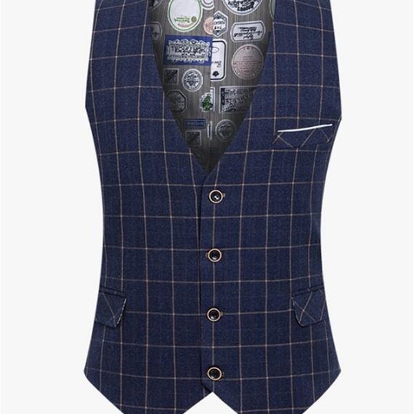 

2021 men high-quality of chess dressed in casual suits vest business vests d425, Black;white