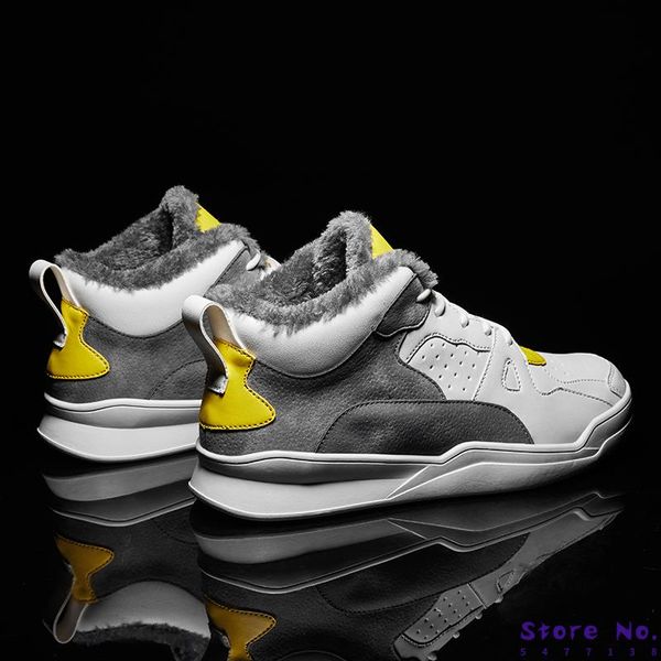 

excellent quality fashion warm winter men shoes high casual shoes men boots flock sneakers, Black