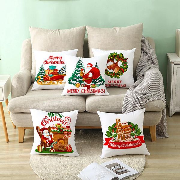 

fengrise velvet подушка обложка с рождеством декор для дома 2020 navidad рождественские украшения xmas noel подарки happy new year 2021 wmtl