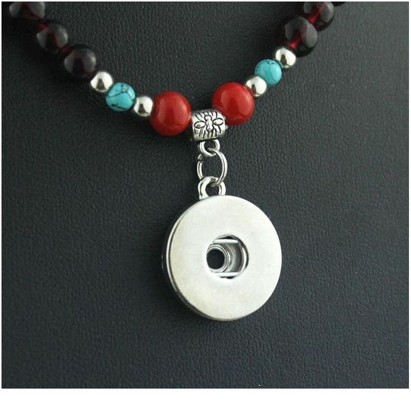 

boom life classic stone 18mm metal snap button necklaces woman bohemian necklaces & pendants beads women's neck one d bbyhau, Silver