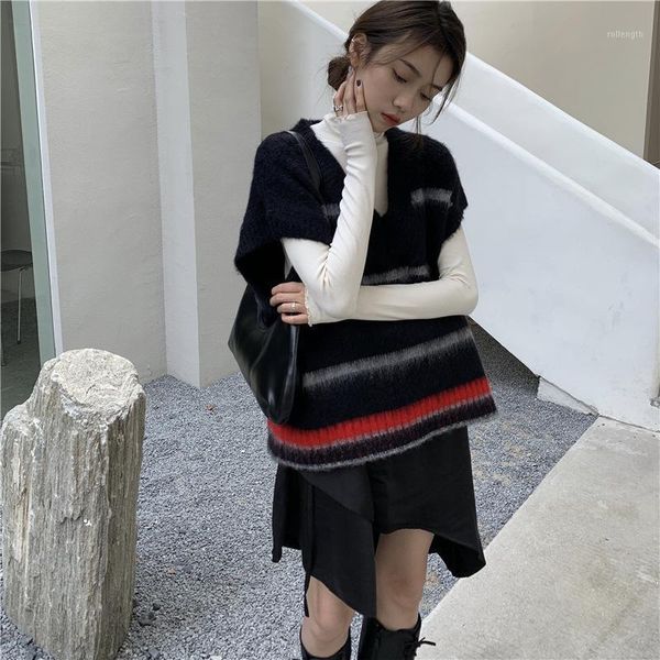 

make firm offers languid is lazy wind ma3 jia3 loose waistcoat joker color shows a thin sweater1, White