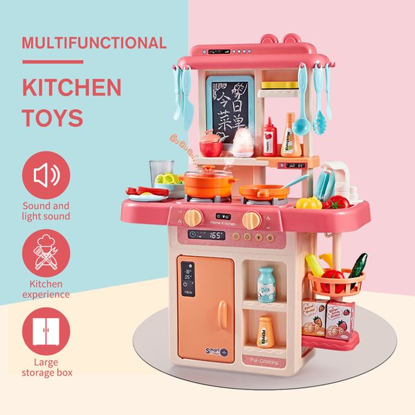 

23/26/42pcs kid kitchen toy simulation kitchen toy spray water dinnerware pretend play kitchen cooking table set children's gift q1119