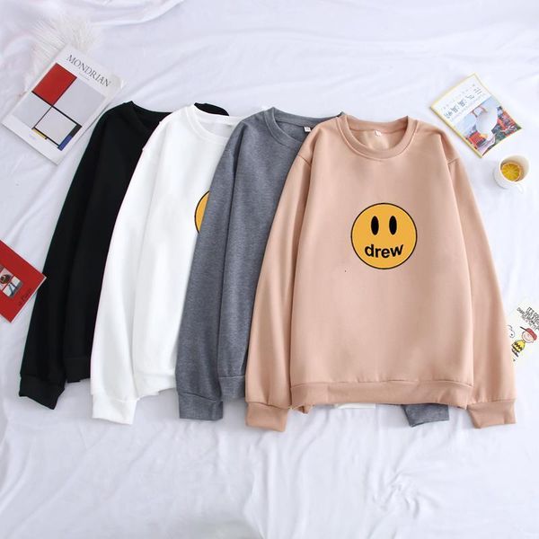 

brand new fashion hoodies streetwear hip hop smile face printing justin bieber hoodie mens hoody streetwears top, Black