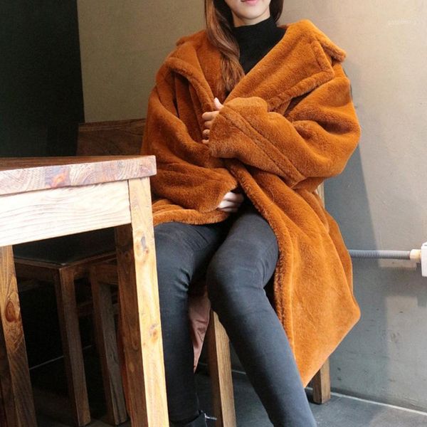 

fur coat female long thick double-faced fur coat new lamb loose winter1, Black