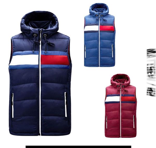 

men's down & parkas 2021 winter vest casual warm hooded campus style daily business h045, Black