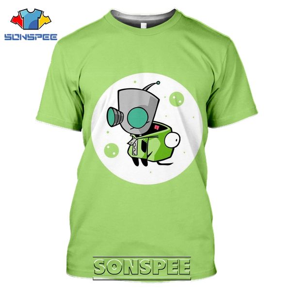 

invader zim anime cartoon tv 3d print shirts horror hippie hippie men clothing