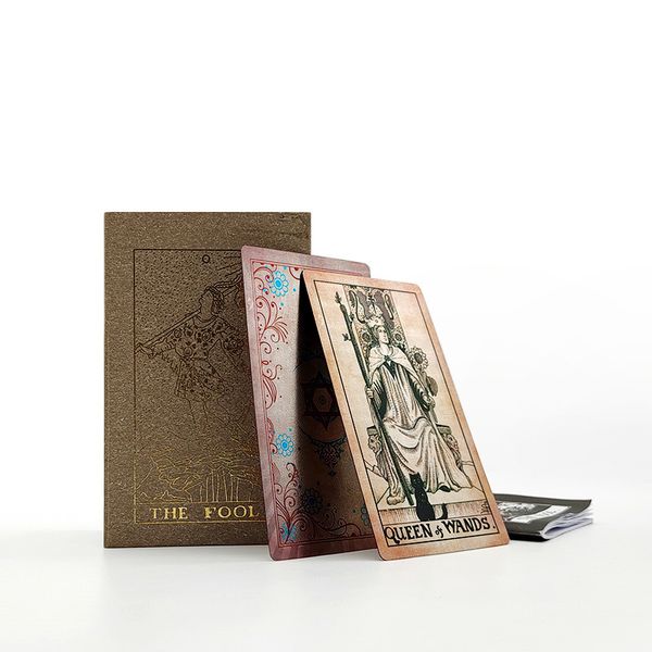

rose gold foil tarot games brand plastic waterproof full english edition magician tarot deck trading cards rules