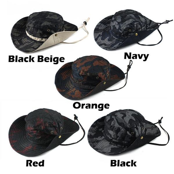 

flb] sun hat bucket summer men women fishing boonie hat sun camouflage long large wide brim mesh hiking outdoor beach cap f330 wmtlda, Black;white
