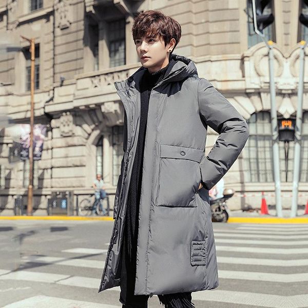 

men's down & parkas in the winter of 2021 hooded jacket male long leisure young men white duck, Black
