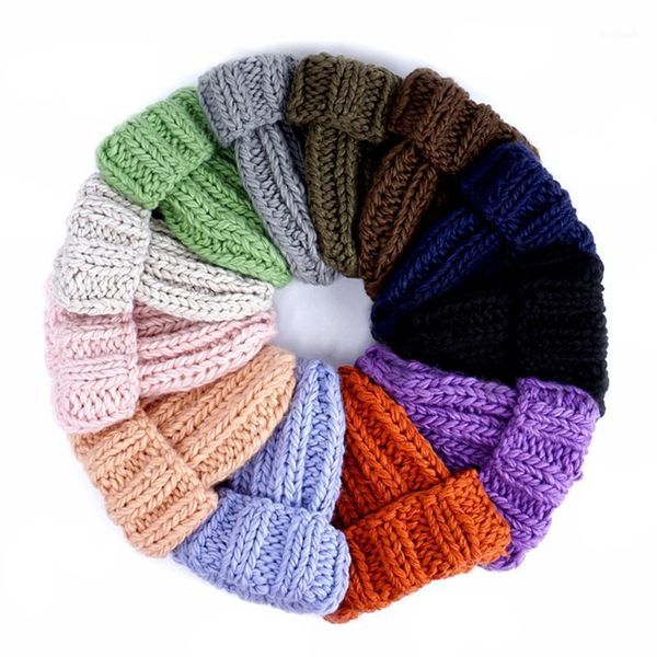 

women ski hat hand made knitting hat winter warmer ear thick soft beanie chunky knitted rib hats dropshipping1, Black