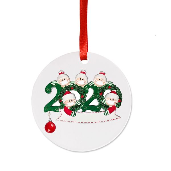 

2020 decorations christmas ornament tree quarantine pvc 8 styles personalized survived ornament with face masks hand sanitize