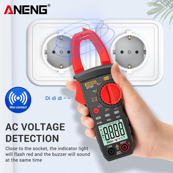 

aneng st181 digital clamp meter dc/ac current 4000 counts multimeter ammeter voltage tester car amp hz capacitance ncv ohm test