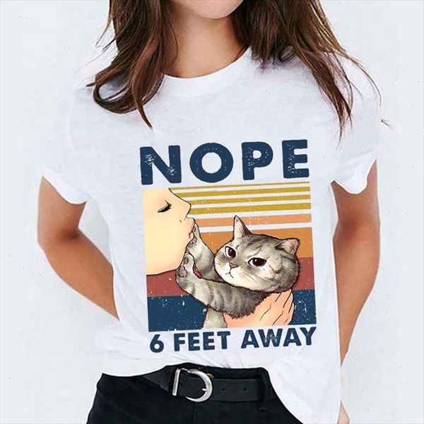

t shirts for women cat striped cartoon short sleeve halloween print lady womens graphic t shirt ladies female tee shirt, White