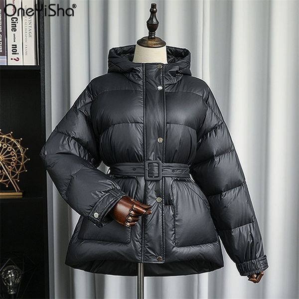

new winter coat women parkas warm down cotton loose female jacket coat ladies with belt outerwear chaqueta mujer invierno 201217, Black