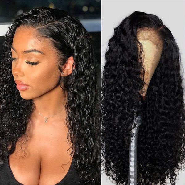 

lx brand long water wave wigs light brown lace front wigs heat resistant fiber black curly wig for women glueless cosplay wigfactory direct