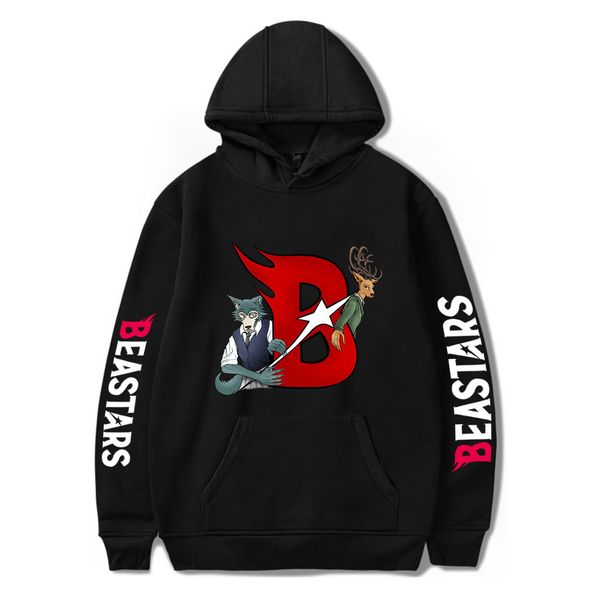 

fashion design anime beastars hoodies sweatshirt white clothes hip hop harajuku autumn winter men/women hoody oversized, Black