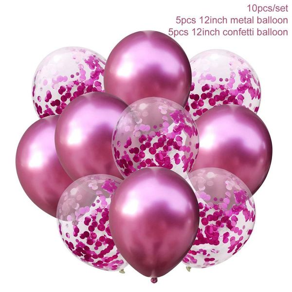 

10шт лот mix розовое золото конфетти воздушные шары birthday party decoration дети взрослых metallic шар гелием шар свадьба декор jllwve