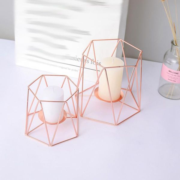 

candle holders 3d geometric light metal candlestick holder wedding home decoration