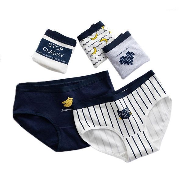 

1pcs for women panties banana printed cotton underwear ladies lingerie women casual female briefs girl panties1, Black;pink