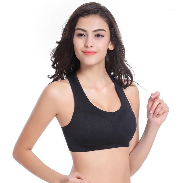 

women yoga fitness workout stretch tank seamless racerback padded sports bra /l/xl outdoor1, White;black
