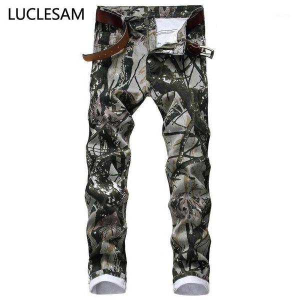 

mens camouflage printed jeans elastic skinny jeans for men 2020 fashion hip hop trousers casual streetwear jogger denim pants 421, Blue