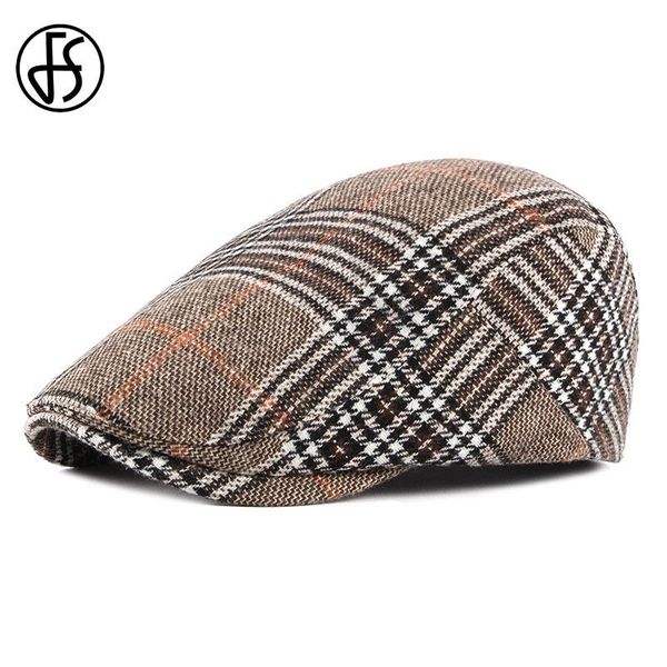 

berets fs autumn winter men wool beret women hat vintage plaid ivy sboy flat cap retro artist painter male hats, Blue;gray