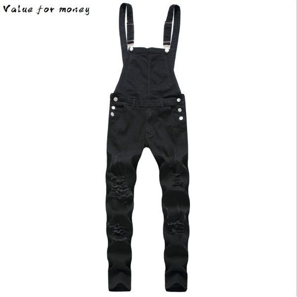 

men's letters slogan printed black denim bib overalls fashion slim fit jumpsuits plus size jeans pants, Blue