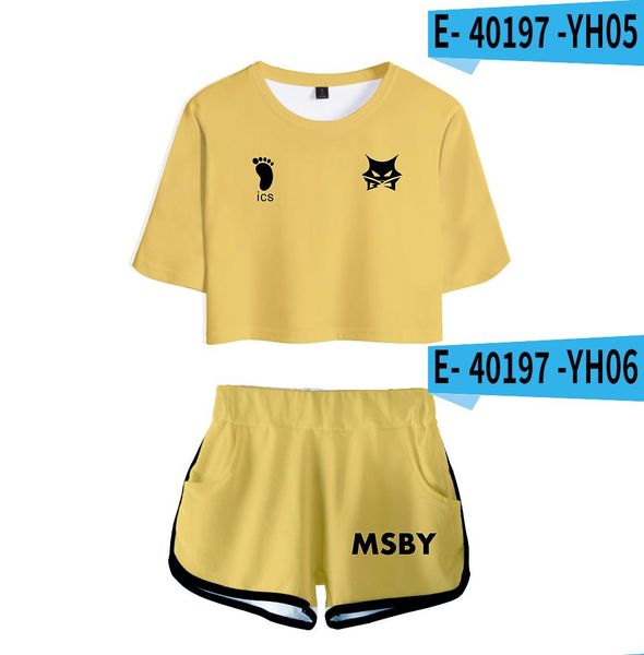 

2020 новый haikyuu msby молодая манга 3d print повседневная летняя sosy сексуальные двухборов женщин шорты урожай одежда одежда jllzln ly_ba, Gray