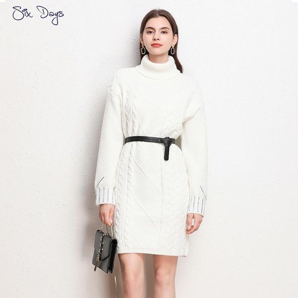 

elegant jacquard long knitted women maxi sweater dress turtleneck a line christmas party midi dress casual office vestidos, Black;gray