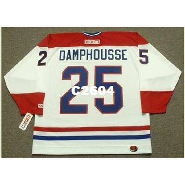 

men #25 vincent damphousse montreal canadiens 1993 ccm retro hockey jersey or custom any name or number retro jersey, Black