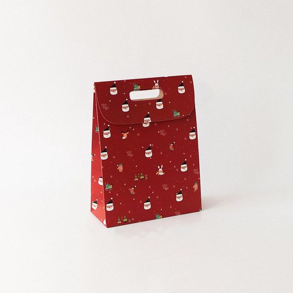 

stobag 10шт зеленый красный белый рождественские ручки сумки утолщенные шоколадные конфеты упаковка подарков бумажный мешок санта-клауса тор