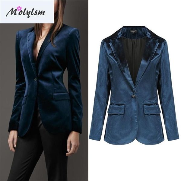 

women's autumn winter new solid color simple small suit jacket female undefined velvet blazer women y201026, White;black