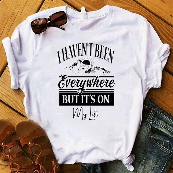 

women lady t shirt camper travel printed tshirt ladies short sleeve loose tee shirt women female clothes graphic t shirt, White