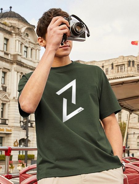 

men geo & letter graphic tee a2xi#, White;black