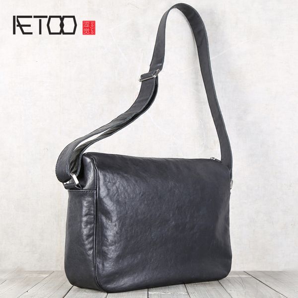 

aetoo men's cowhide single shoulder oblique cross bag casual leather shoulder bag