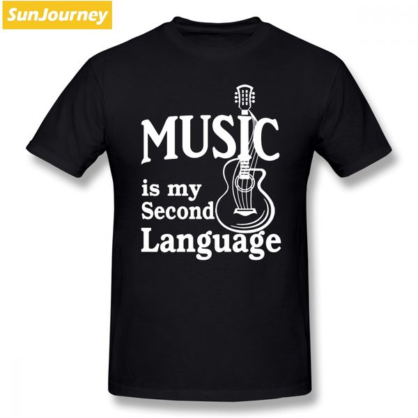 

music is my second language guitar t shirt dropshipping harajuku 4xl 5xl 6xl crewneck short sleeve t shirts sport hooded sweatshirt hoodie