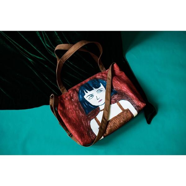 

naughty stupid original funny cute personality large capacity messenger bag student wild summer canvas bag female