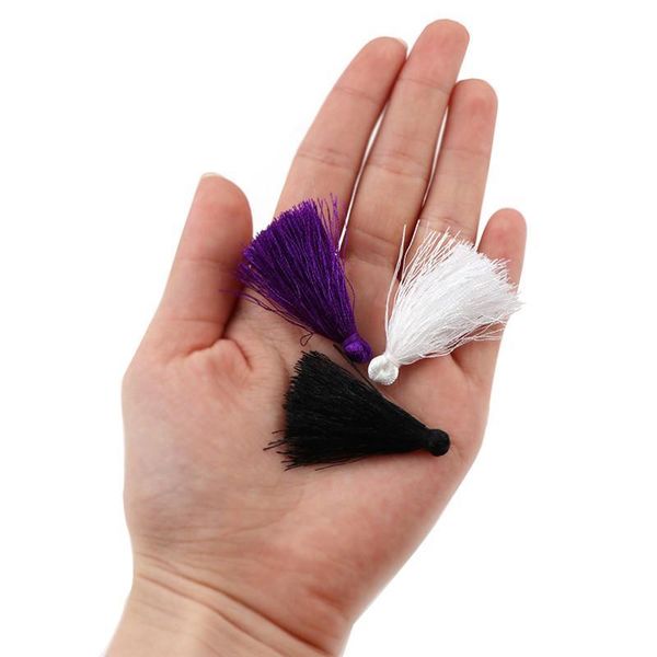 

50pcs ice silk color tassels fringe pendant diy material jewelry accessories tassels trim garments curtains decor tassels 4cm h wmtvgl